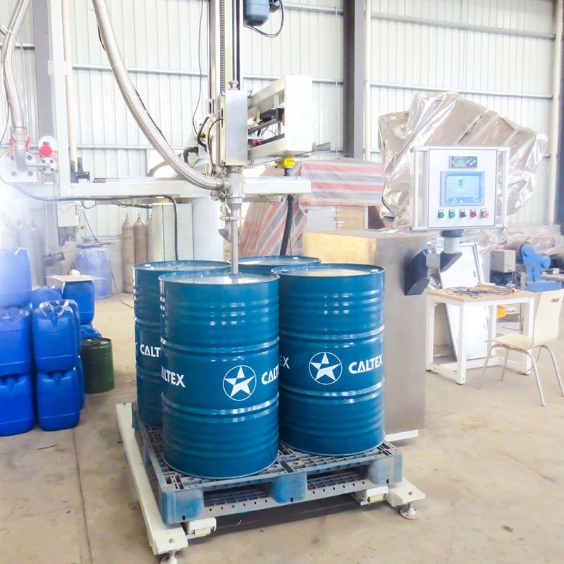 Automatic Pneumatic Pallet Filling Machine with High Accuracy ±0.1-0.2% for 40L-1000L Drums and IBCs at 30-40 Drums/Hour